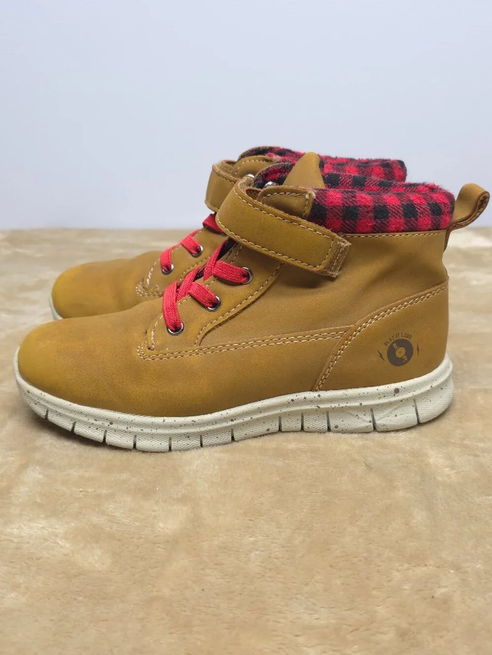 Genuine Kids OshKosh Size 12 Brown Plaid Ankle Boots